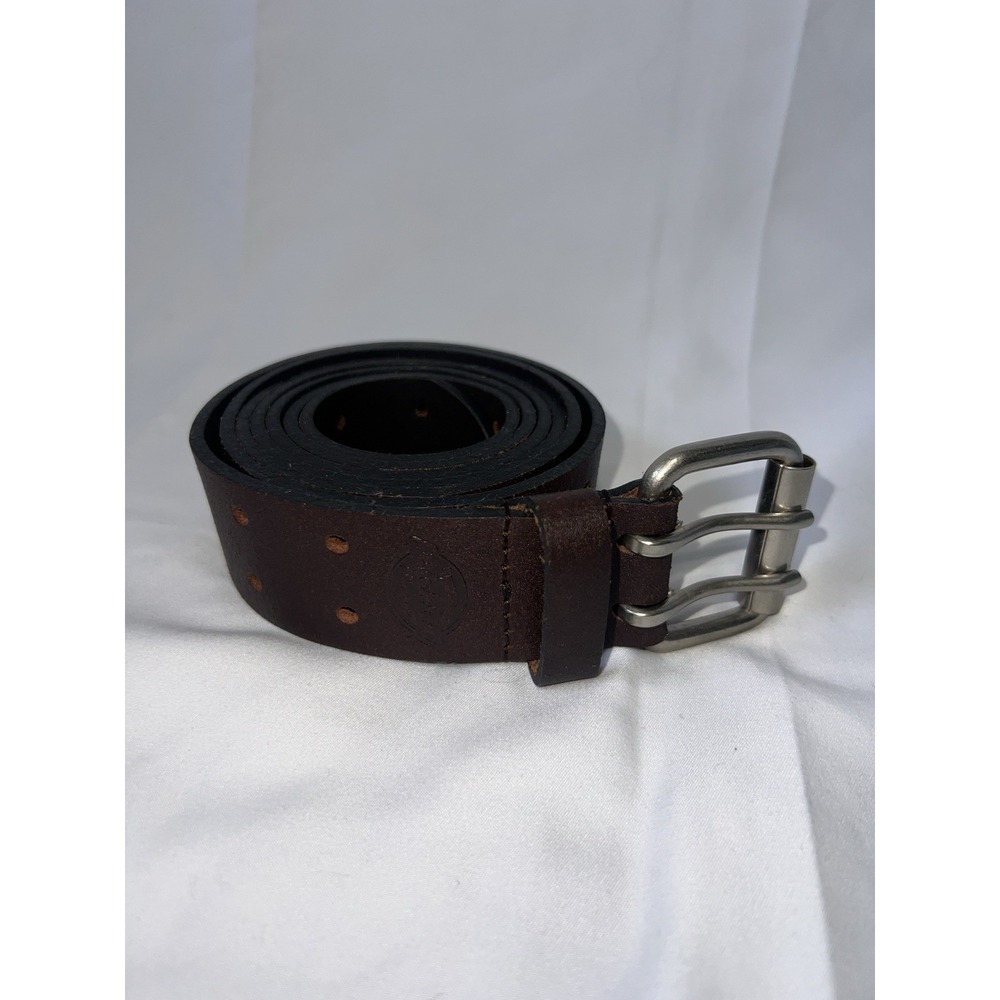 Dickies Men's Brown Leather Two-Pronged‎ Belt Size 50-52 3x